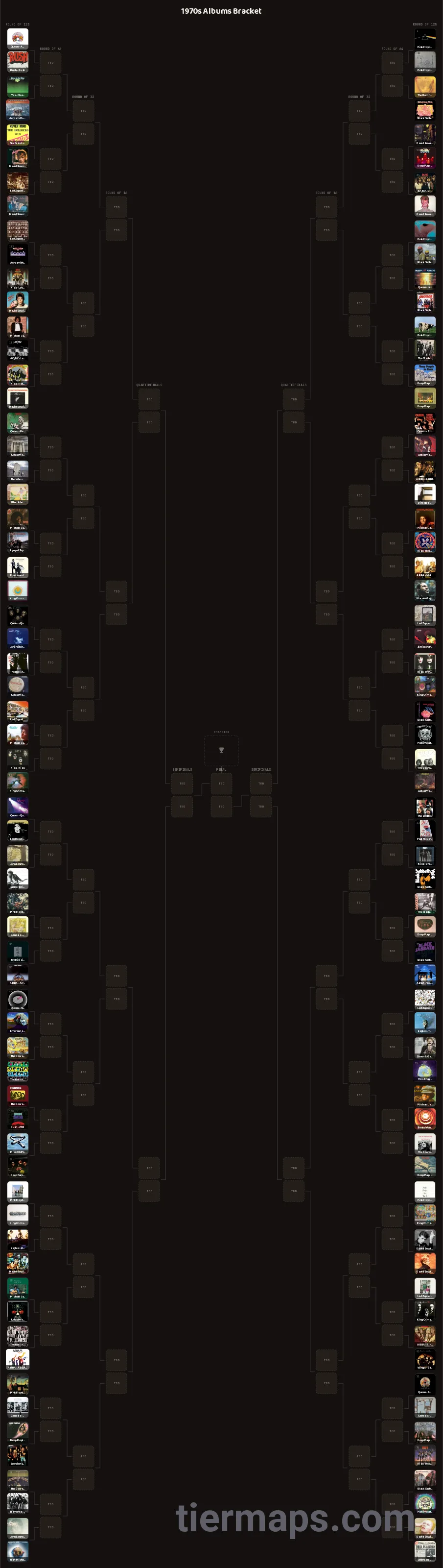 1970s Albums Bracket: Bracket with 128 entries