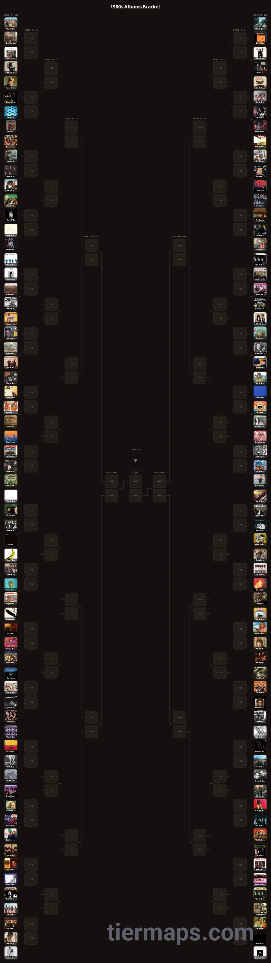 1960s Albums Bracket: Bracket with 128 entries
