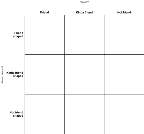 What animal is friend and is friend shaped? (Template)