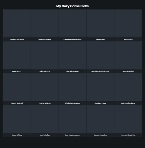 My Cozy Game Picks