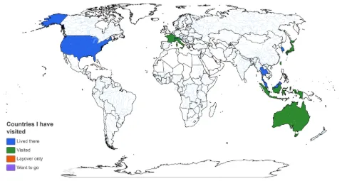 Countries I have visited